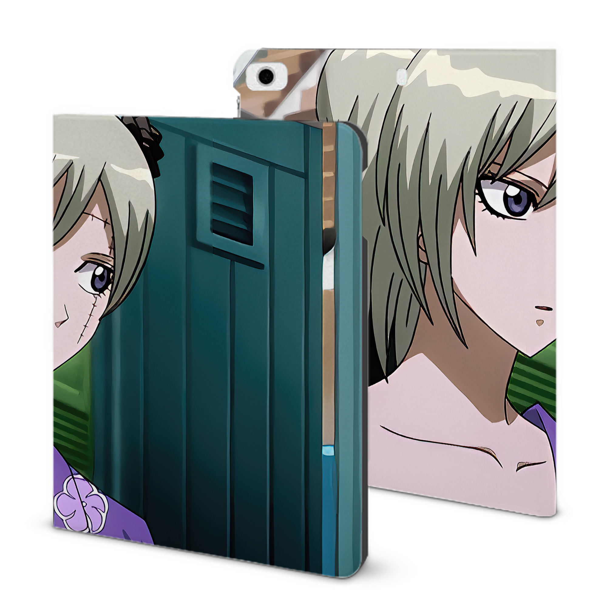 ぎんたま 坂田銀時（さかたぎんとき） 神楽 志村新八（しむら しんぱち） GINTAMA Sakata Gintoki Kagura Shimura Shinpachi IPad ケース ブック型 PUレザー TPU 耐衝撃 軽量 薄型 ペン収納なし 全面保護 IPad 各モデル対応